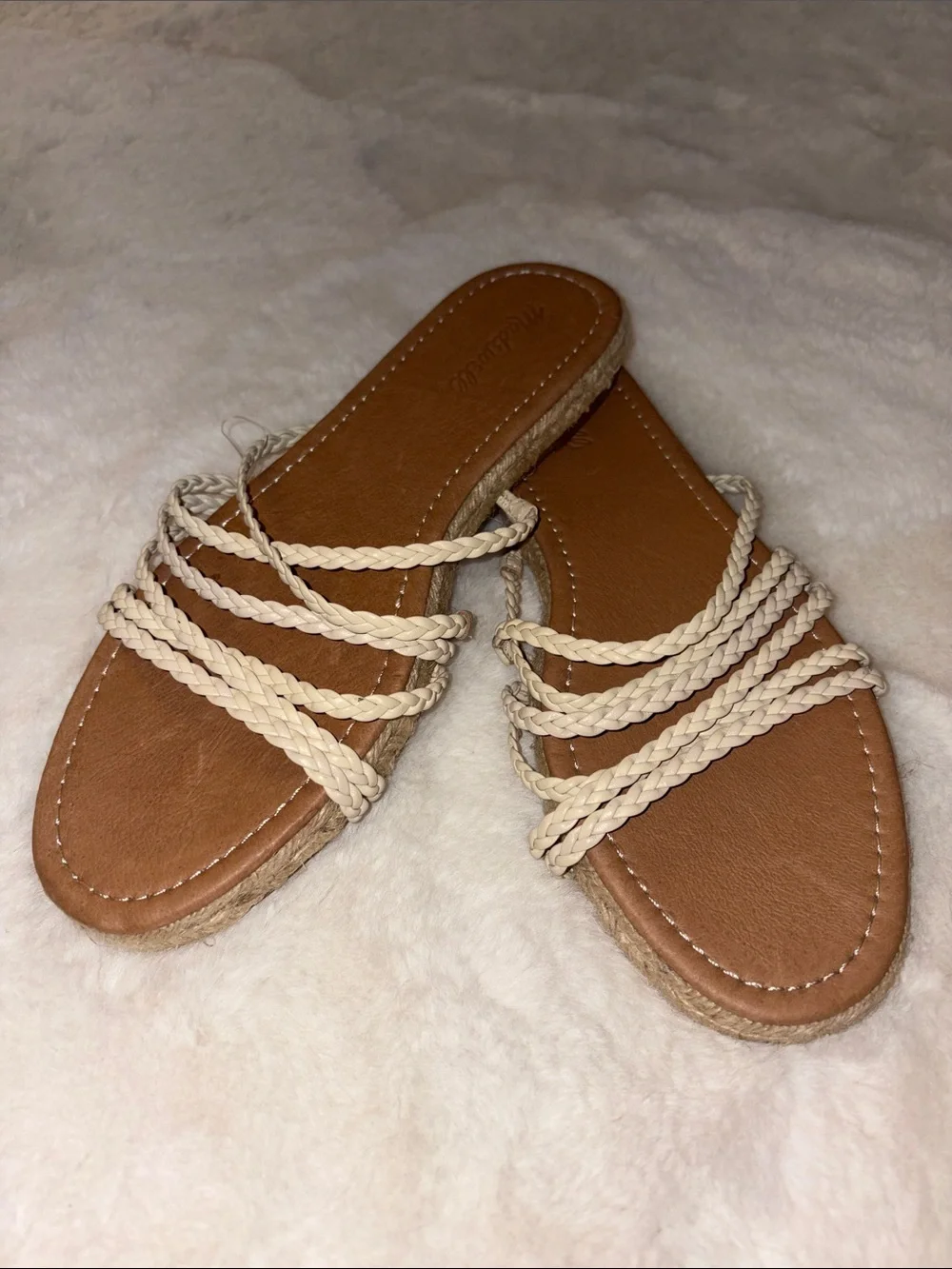 Madewell NWT The Kathryn Espadrille Sandals in LIGHT TAN Leather size 11
